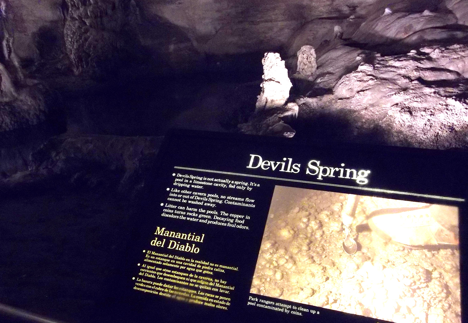 A sign about Devil's Spring