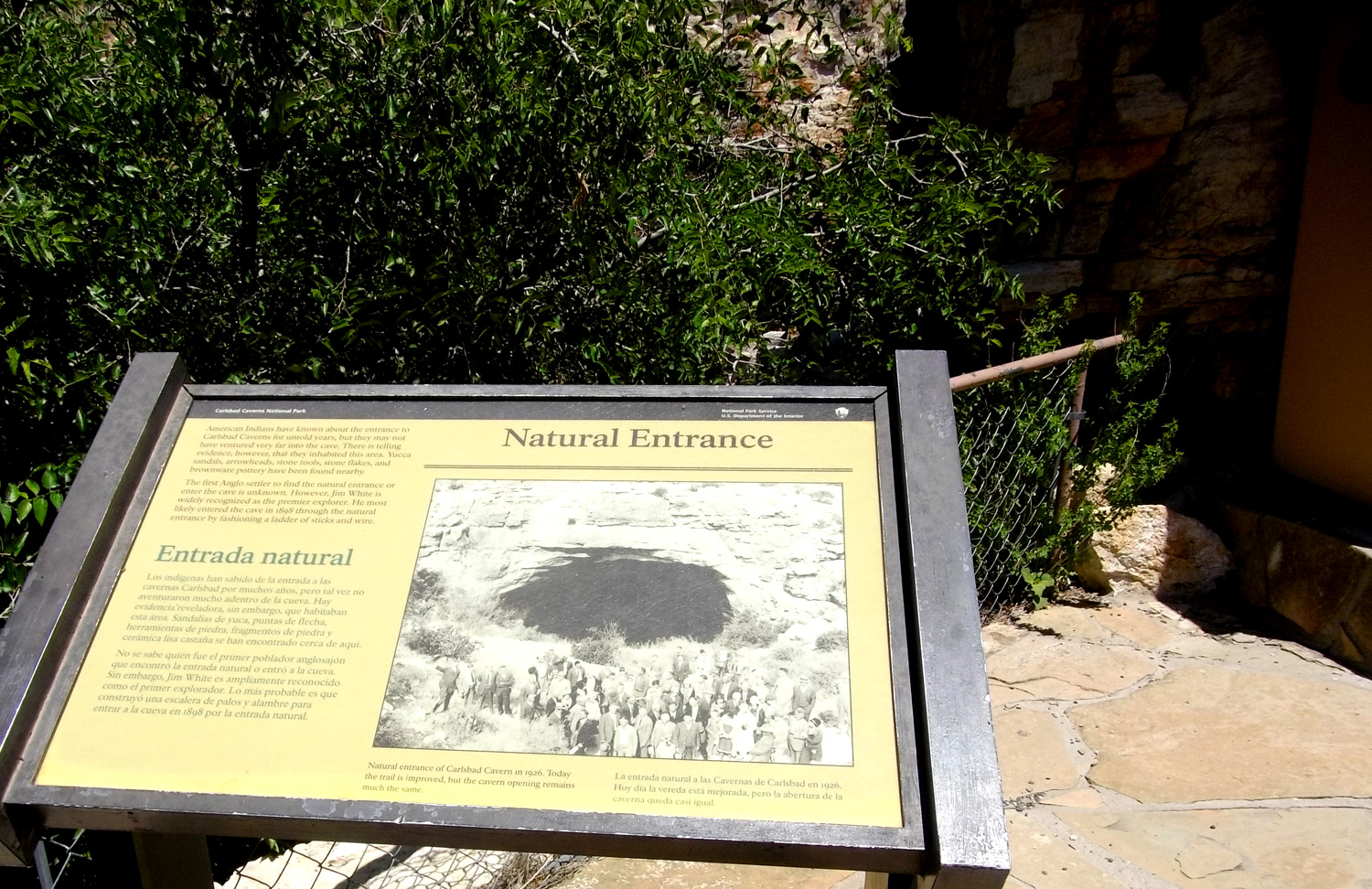 Sign about the Natural Entrance and American Indians.